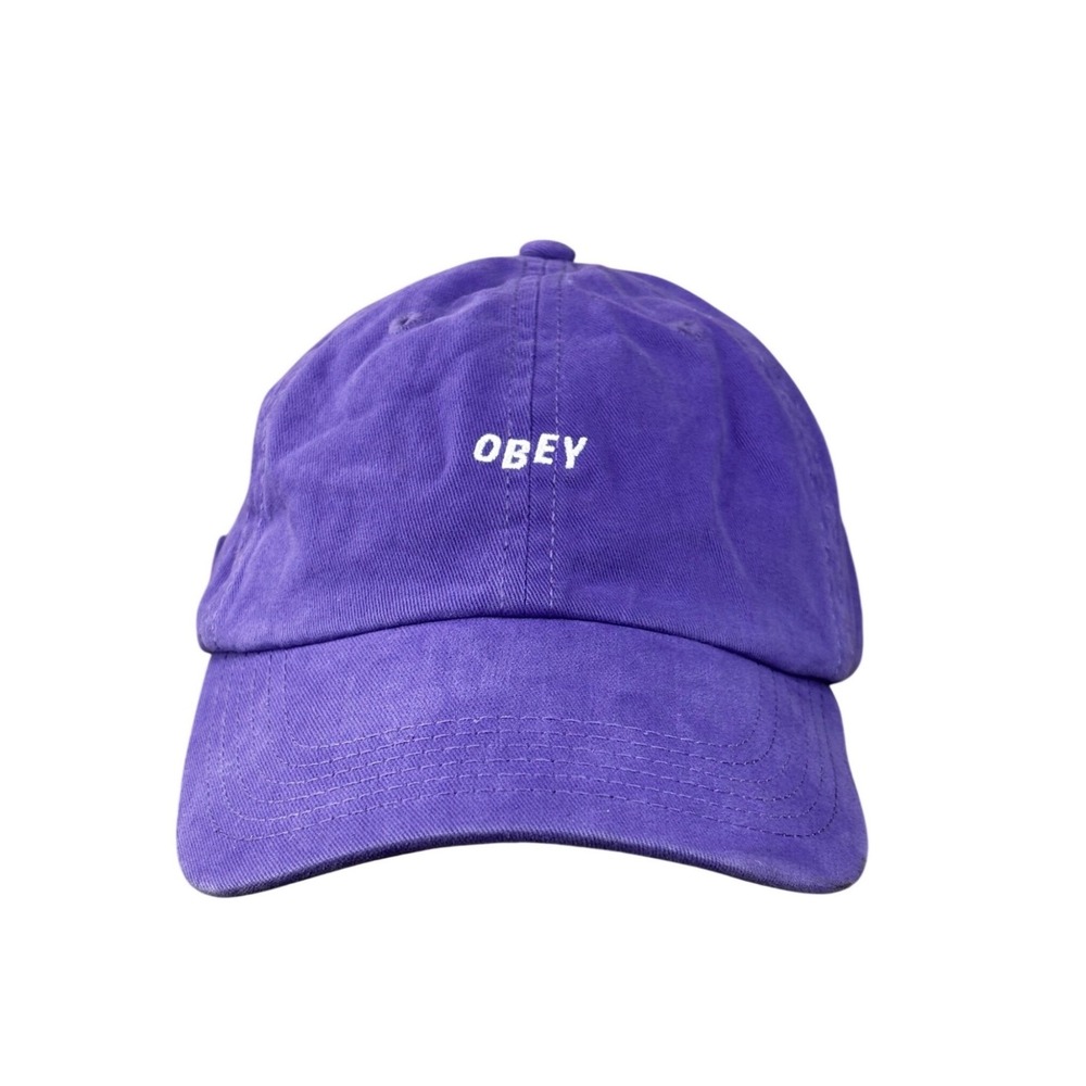 Obey Violet Purple Cotton Twill Logo Strapback Baseball Hat Cap NWT